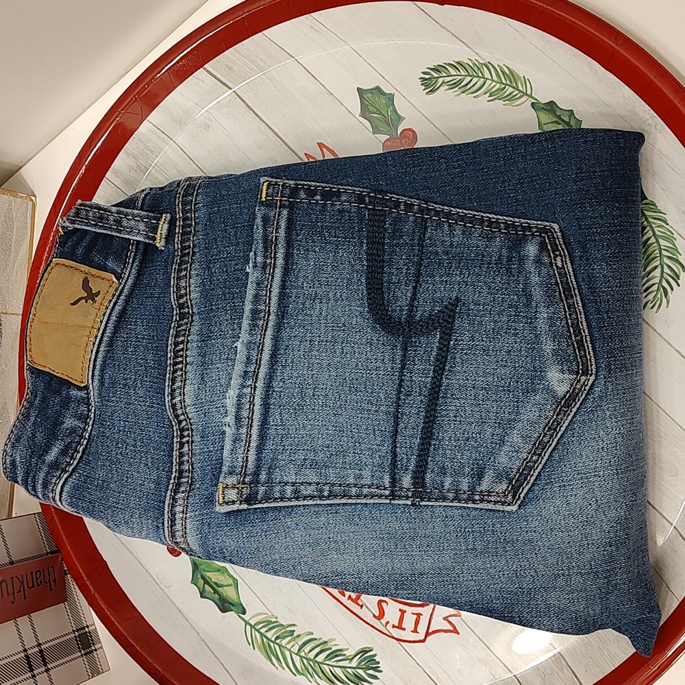 ⛄EUC American Eagle, Dark Rinse, Hi-Rise Skinny, Super Stretch, Jeggings, 00 - Picture 5 of 13